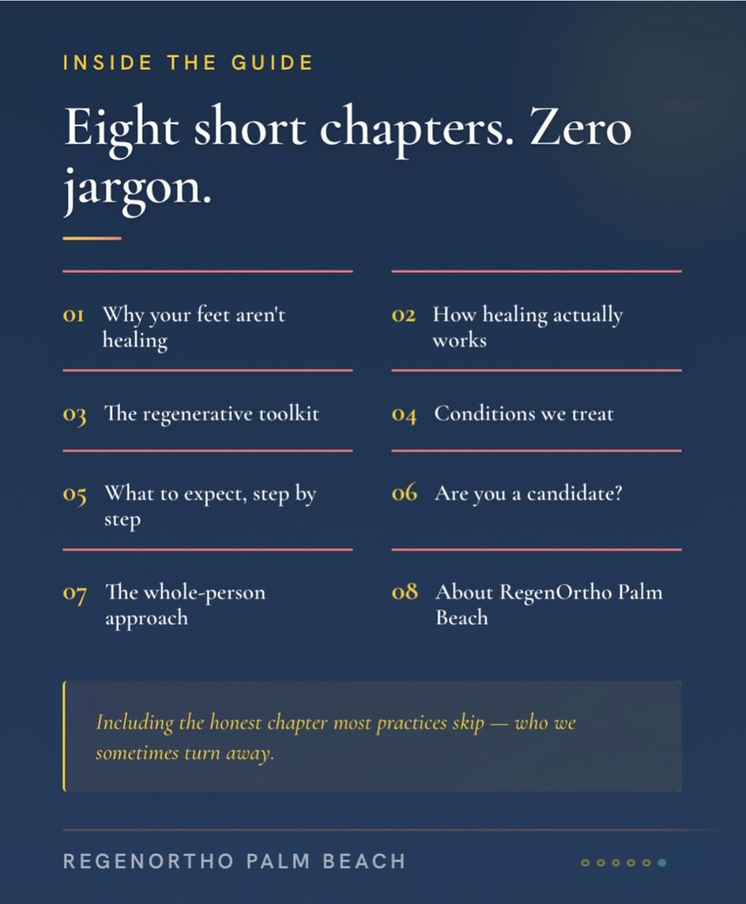 Eight short chapters, zero jargon — inside the regenerative foot & ankle guide
